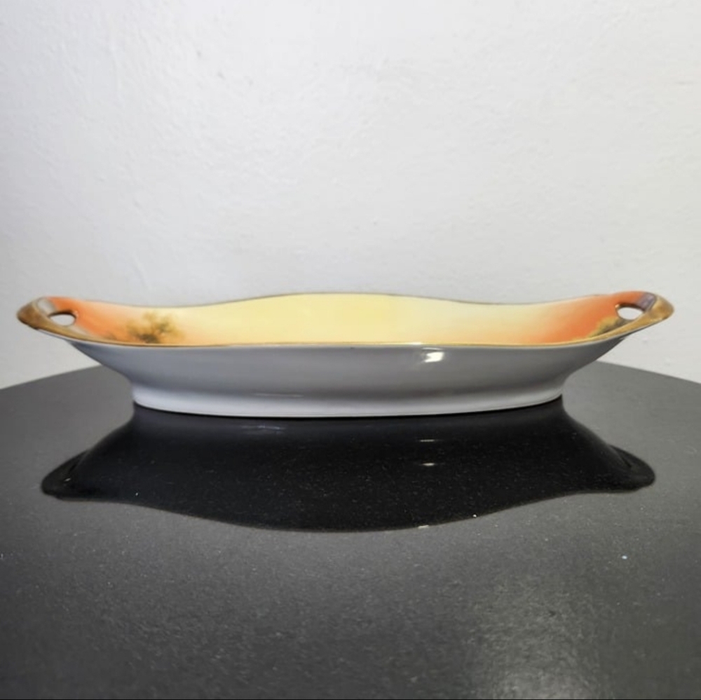 Hand Painted Noritake Oval Bowl, 2 Handles, Windmill - Picture 4 of 11
